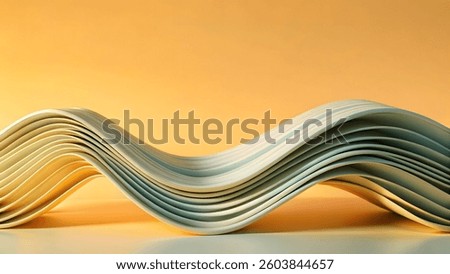 Abstract 3D Wavy Forms with Color Gradient