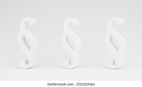 Abstract 3d-illustration Of Three White Paragraph Signs As A Ymbol For Judgement Und Law