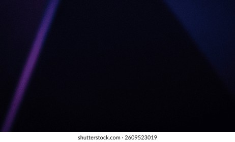 Abstract 4K background featuring dark blue, black, and purple hues with dynamic light rays and grainy texture, ideal for modern banners, wallpapers, and designs