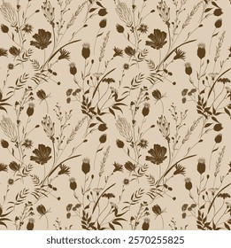 Abstract allover botanical design pattern for textile prints, wallpapers and other decorative projects.