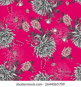 abstract allover floral pattern background, vintage flowers with abstract background for decoration and fabric print,