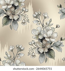 abstract allover floral pattern background, vintage flowers with abstract background for decoration and fabric print,