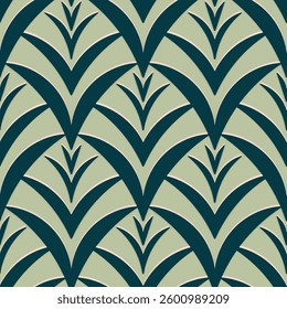 Abstract aloe vera botanic pattern. Paper texture background. Digital painting. Noise effect.