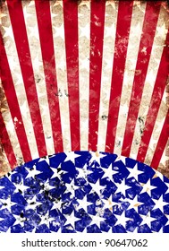 Abstract American Flag - Grunge Design