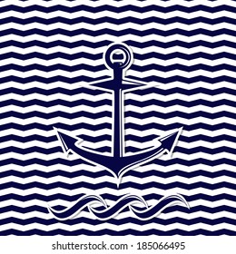 chevron background with anchor computer