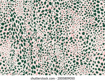 Abstract Animal Dots Wavy Stripes Seamless Pattern Design Distorted Cheetah Dots Trendy Fashion Colors Perfect For Fabric Print Or Wrapping Paper Green Pink Tones