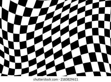 Abstract Animated Wave Pattern Checkered White And Black Background