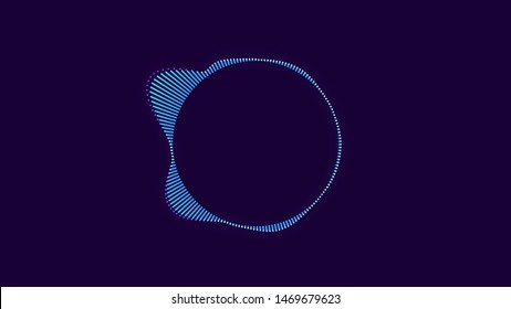 Abstract animation of colorful sound wave circle equalizer. Animation. Audio spectrum simulation for music, computer calculating, futuristic, ads, animation.