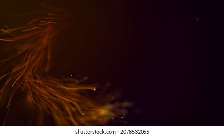 Abstract Aqua Orange Particle Background, Orange Floating Particles Background