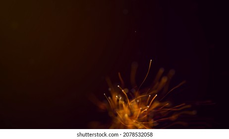 Abstract Aqua Orange Particle Background, Orange Floating Particles Background