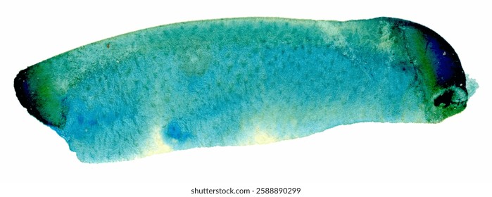 An abstract aquatic creature glides through the vibrant waves, painted in soothing blues and greens, capturing the tranquil essence of ocean life and its mesmerizing beauty.