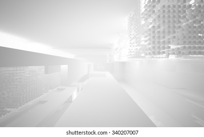 abstract architectural interior. 3D illustration. 3D rendering