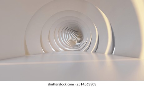 Abstract architecture background arched interior 3d render