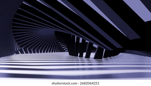 Abstract architecture background arched interior 3d render