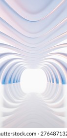 Abstract architecture background arched interior 3d render