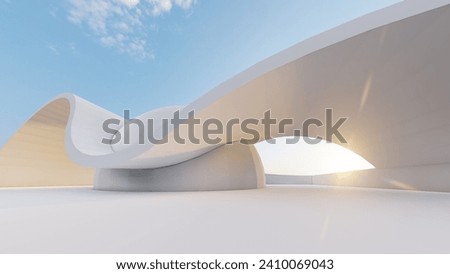 Abstract architecture background arched interior 3d render