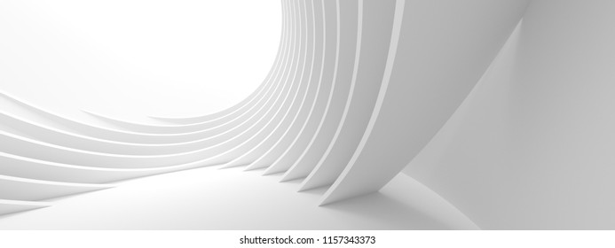 Abstract Architecture Background. Minimal Graphic Design. White Geometric Wallpaper. 3d Rendering