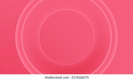 Abstract architecture background with pink rings narrowing down. Design. Slowly moving circle silhouettes.