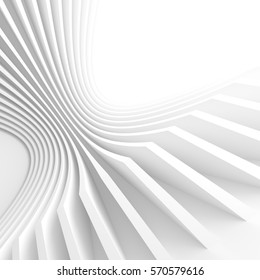 Abstract Architecture Background. White Building Construction. 3d Illustration