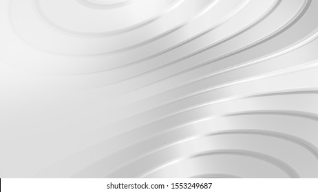 Abstract Architecture Background. White Circular Building Loop . 3d Rendering 3d Circles Pattern With Blinds Effect. White Clean Rings Animation. Abstract Background For Business Presentation. Seamles