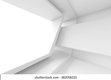 Abstract Architecture Design. White Modern Background. 3d Illustration