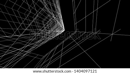 abstract architecture, geometric background 3d illustration