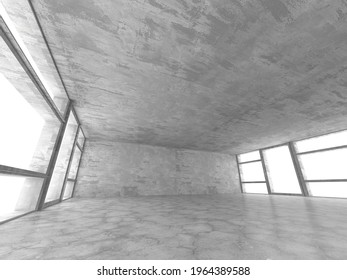Abstract architecture interior background. Empty concrete room. 3d render