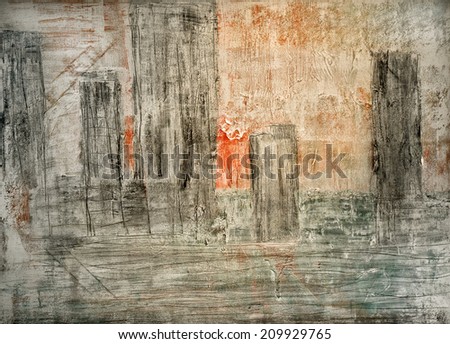 Abstract architecture Painting  oil on Canvas