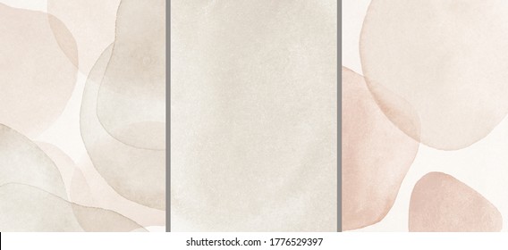 Abstract Arrangements. Posters. Terracotta, Blush, Pink, Ivory, Beige, Watercolor Illustration And Gold Elements, On White Background. Modern Print Set. Logo. Wall Art. Business Card.