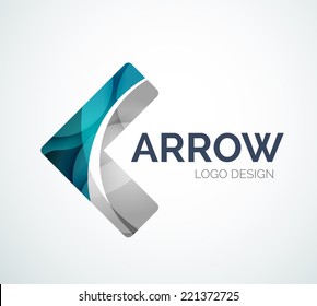 Abstract arrow logo design made of color pieces - various geometric shapes - Powered by Shutterstock