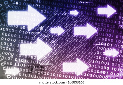 Abstract Arrows Technology Background with Binary Numbers