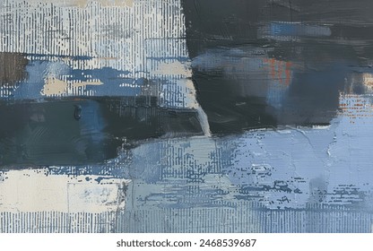 Abstract art background. Blue paint spilled on paper. Gold shiny vein texture. For design, print, wallpaper, poster, card, mural, carpet, hanging, print - Powered by Shutterstock