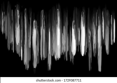 Abstract art background. Oil painting in digital drawing. white color painting on black background.
