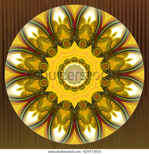 Abstract Art Design Unique Mustard Yellow Stock Illustration 425972050