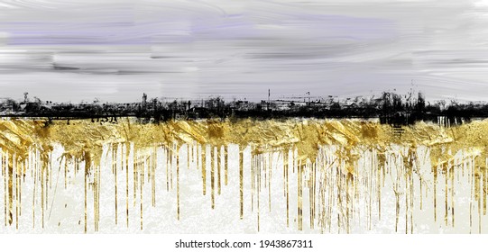  abstract art gold and gray background