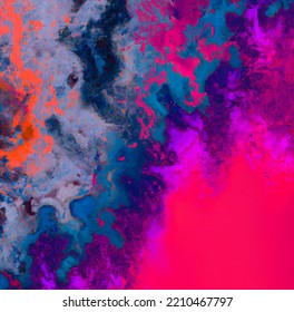 Abstract Art Liquid Paint Mixing Pastel Gradient Background Swirling Together, Abstract Paint Swirling With Paint Blobs Inside