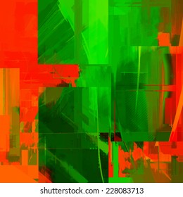 Abstract Art Red And Green Background