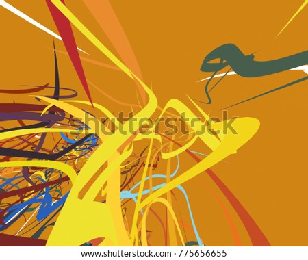 Abstract art texture. Colorful texture. Modern artwork. Strokes of colors. Curved Lines. Digital brushstrokes. Modern art. Contemporary art.