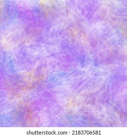 Abstract Artisitc Overlapping Purple Watercolor Brush Strokes And Pink, Yellow, Blue Stains Background. Blurred Cloudy Print. Soft Furry Texture.