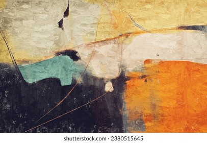 Abstract artistic hand drawn oil painting. Art wall wallpaper. Golden texture. Paint spots. Strokes of paint. modern Art. - Powered by Shutterstock