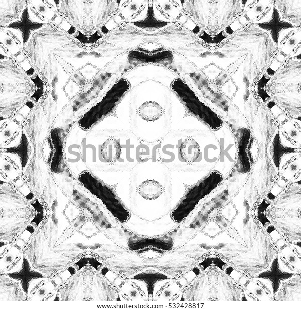 Abstract Artistic Melting Black White Pattern Stock Illustration ...