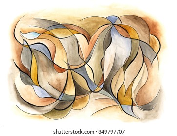 Abstract Artwork With Different Shapes And Lines