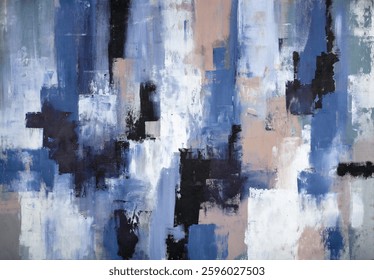 Abstract artwork with dynamic lines and soft colors, creating a harmonious and modern composition, perfect for contemporary interior design and artistic projects