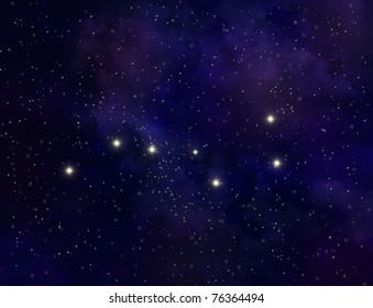 Abstract asterism of Big Dipper illustration