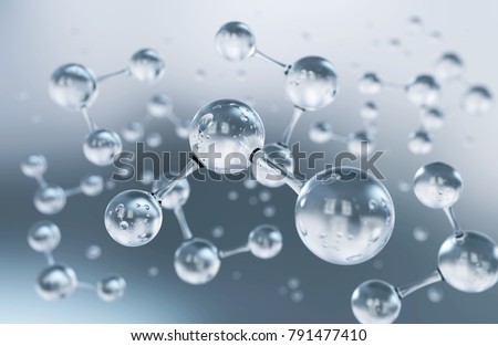 Abstract atom or molecule structure for Science or medical background, 3d illustration.