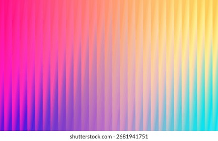 An abstract backdrop showcasing a gentle gradient of vertical stripes, flowing seamlessly through a spectrum of pink, purple, yellow, and cyan, offering a soothing yet lively visual.
