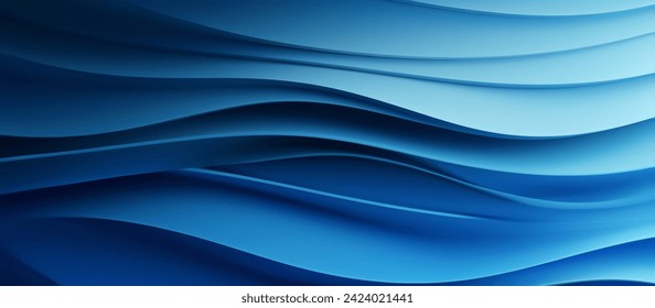 Abstract Background with 3D Blue Gradient Waves