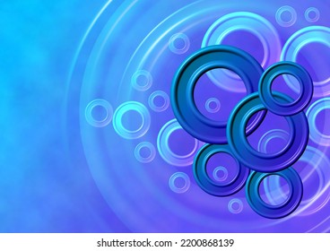 Abstract Background With 3d Circle Blue Bevel And Emboss