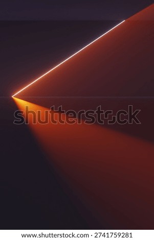 Abstract background of a beam of light from a broken wall. 3D rendering illustration.