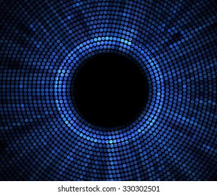 Abstract Background. Blue Abstract Banner Halftone Circle. Raster Version